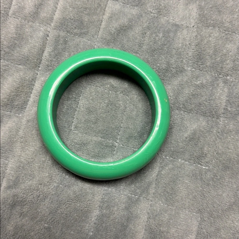 Vintage Plastic Bangle Bracelet, Jade Green, Retro, Boho